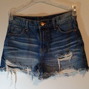 Blue Distressed Jean Shorts